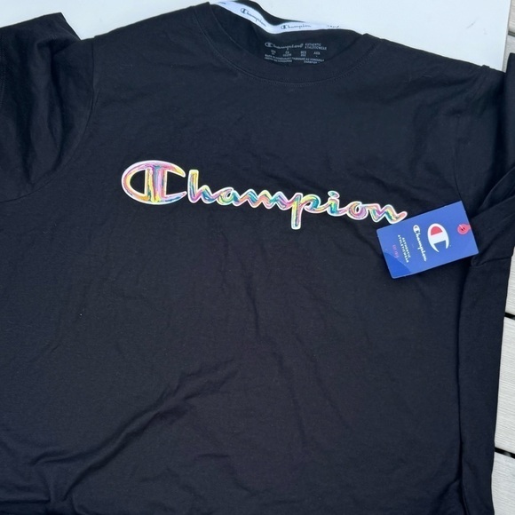 Champion Plus Classic Tee, Brush Stroke Script Logo Black 2X - Picture 7 of 9